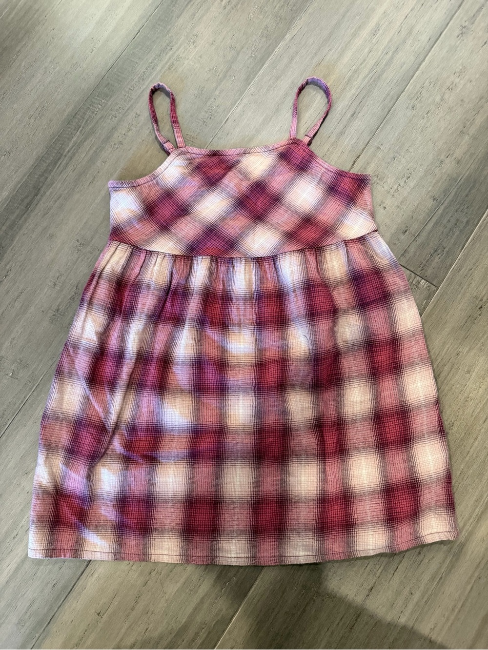 New Roots Canada Girls Kids Plaid Slip Dress Mauve/Wine Purple sz Large 9-10Y